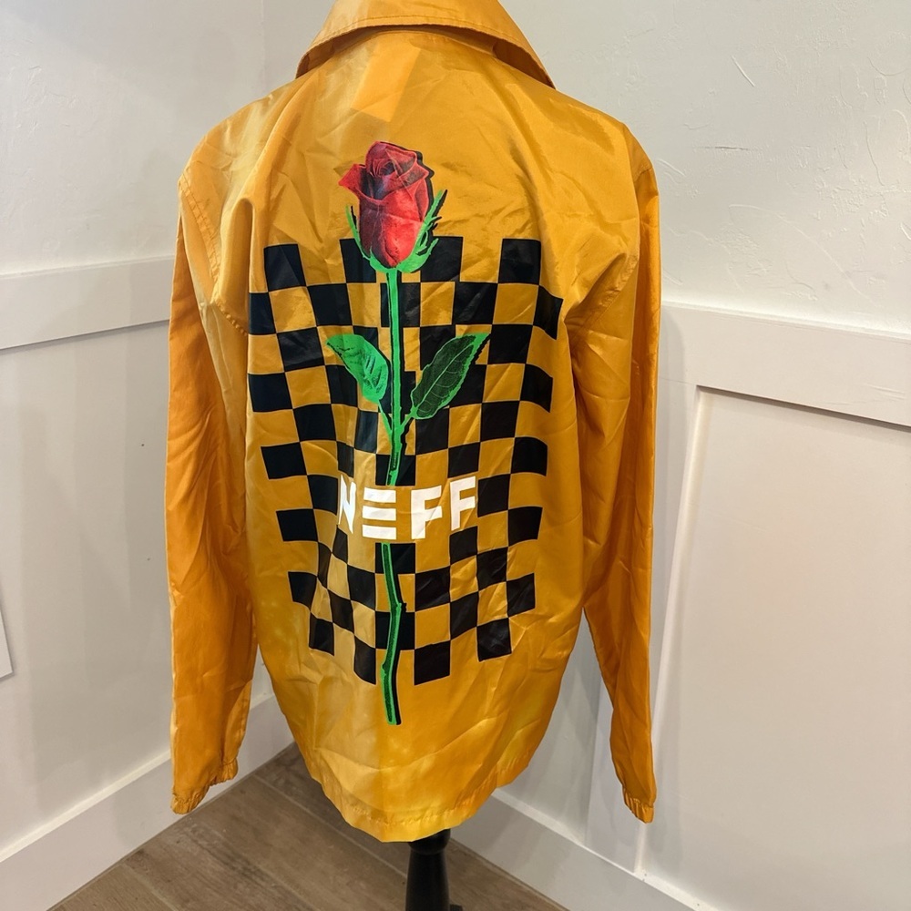 Neff Yellow Windbreaker‎ with Rose Design